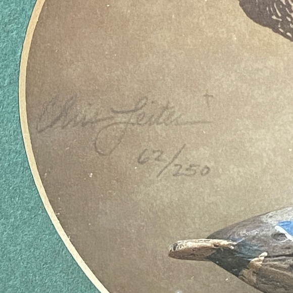 Chris Leiter Carved Wood Mallard Duck Decoy Signed & Numbered Shadowbox Art - Picture 5 of 10